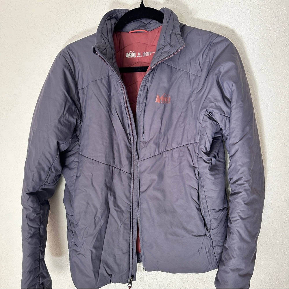 REI Primaloft Silver Puffer Insulated Jacket Purple Blue